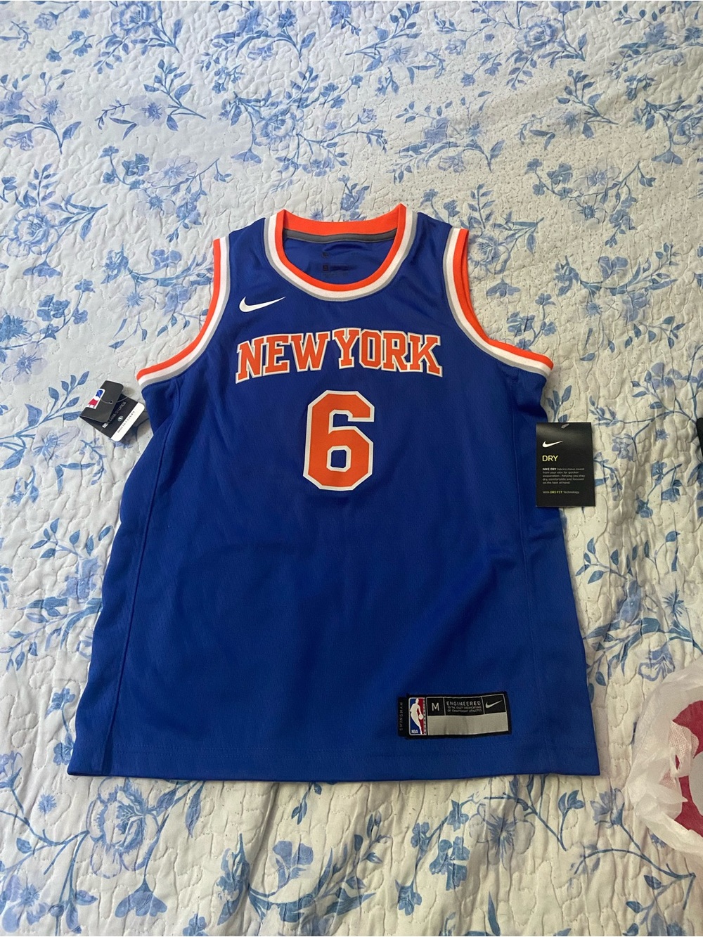 adidas Royal Blue with Orange Trim Basketball Jersey